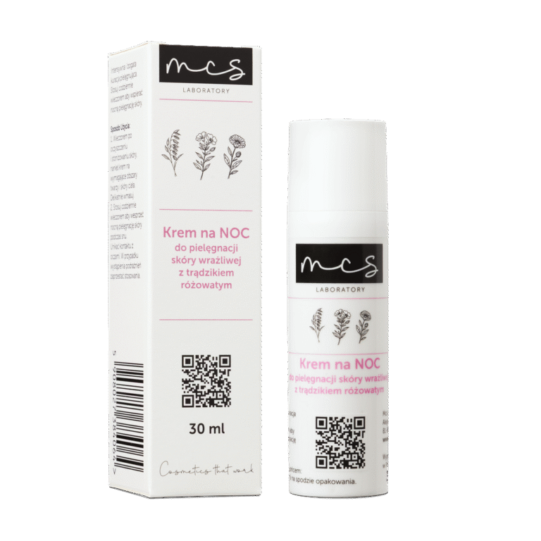 Krem na noc do pielęgnacji skóry wrażliwej z trądzikiem różowatym