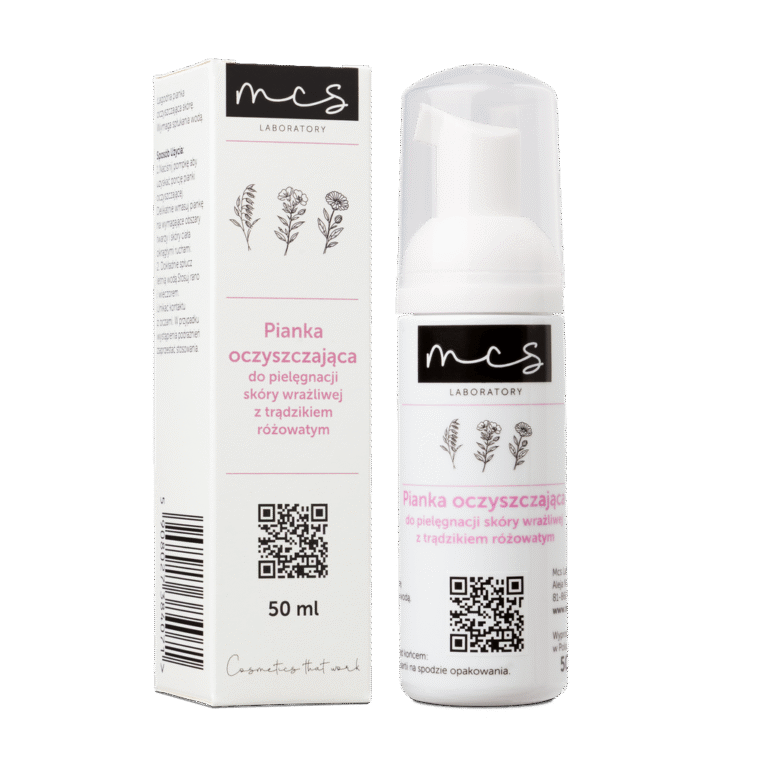Pianka oczyszczająca do pielęgnacji skóry wrażliwej z trądzikiem różowatym