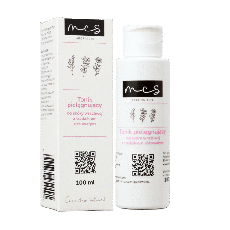 Tonik pielęgnujący do skóry wrażliwej z trądzikiem różowatym